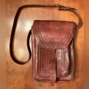Edelweiss Tooled Leather Crossbody Purse